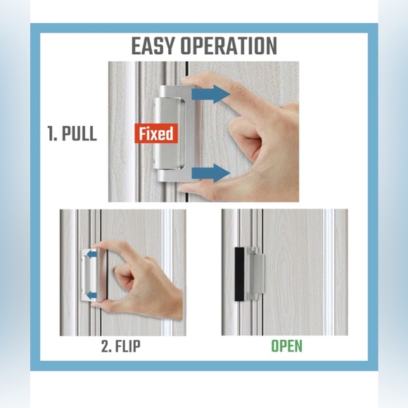 3PACK Home Security Door Reinforcement Lock Childproof, - Picture 6 of 11